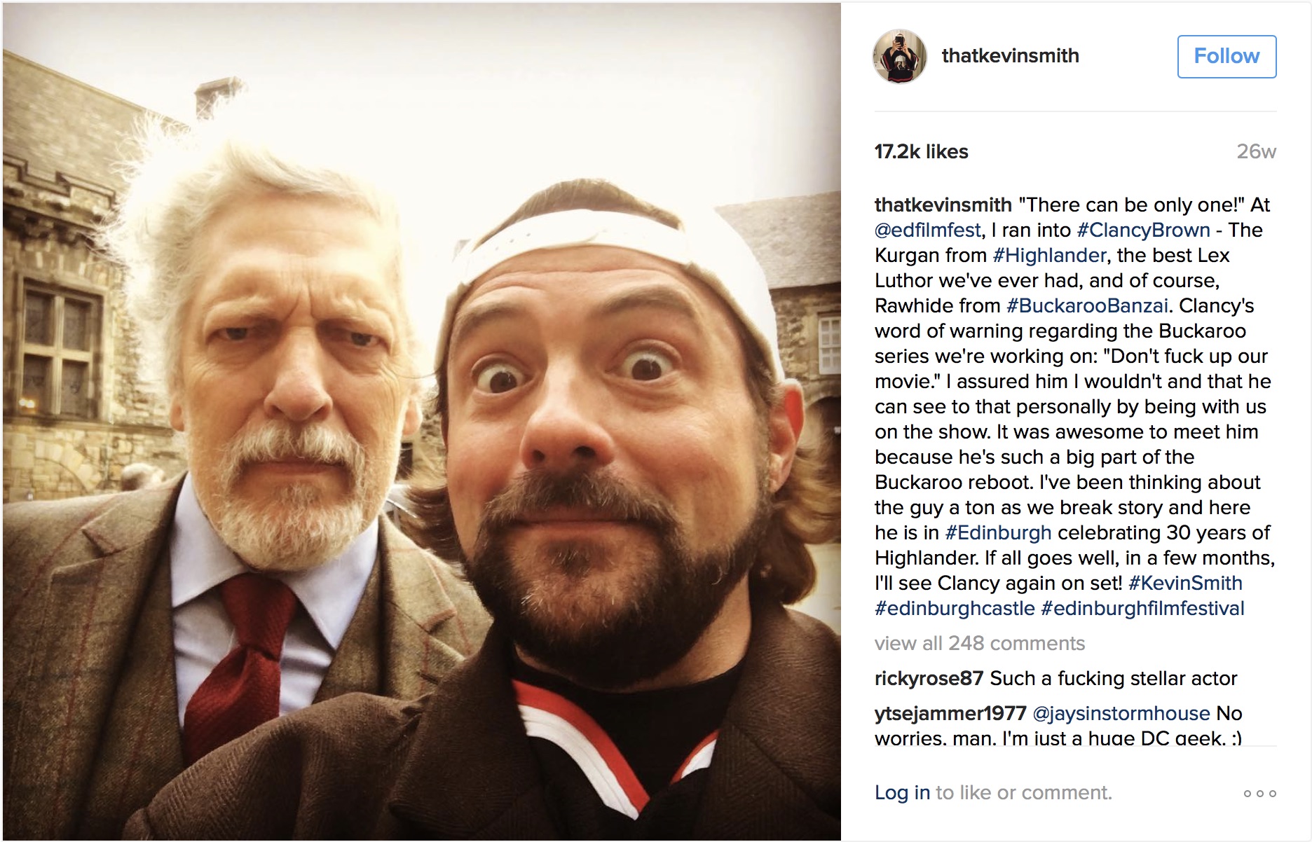 Kevin Smith
          Instagram June 21, 2016