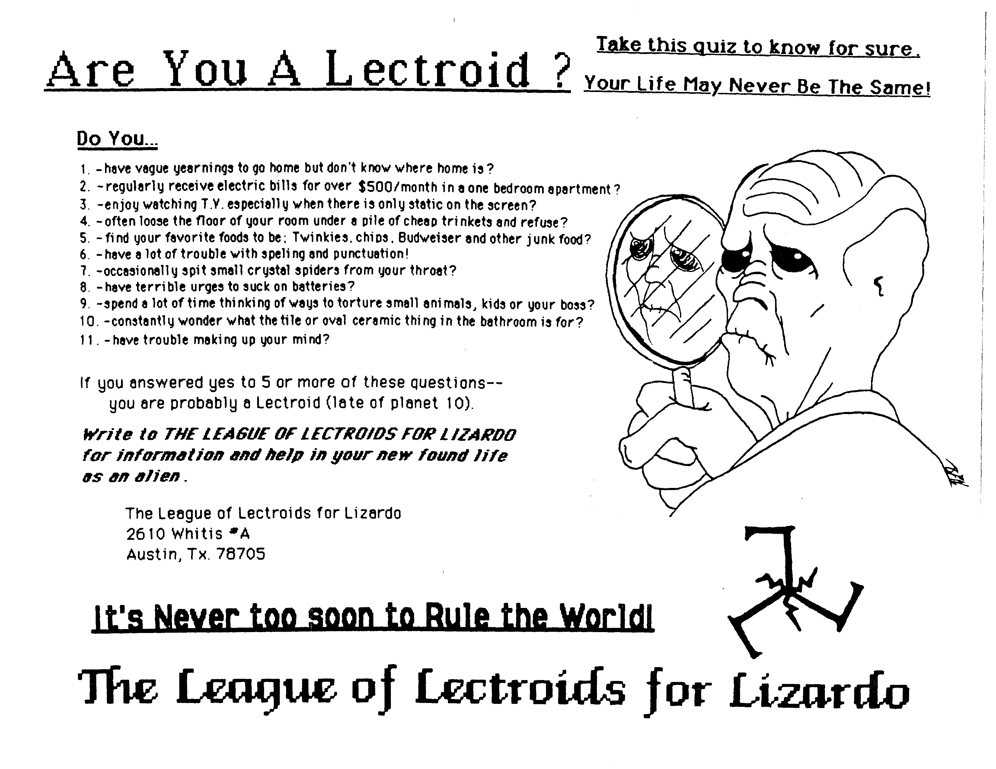 League of Lectroids for Lizardo fliers