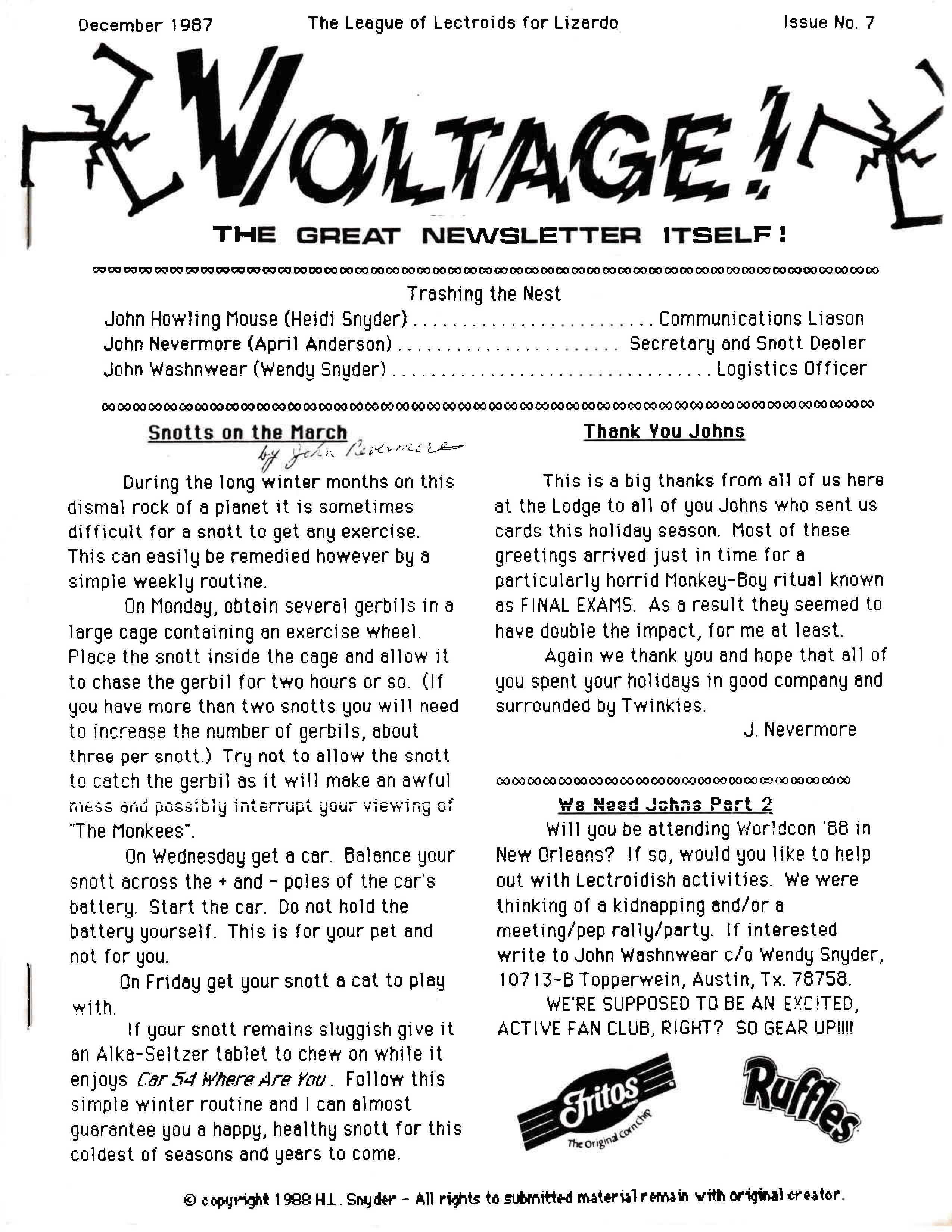 League of
          Lectroids for Lizardo Voltage Issue 7